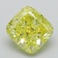 2.79 Ct. Fancy Vivid Yellow Cushion Lab Grown Diamond