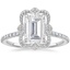Platinum Reina Halo Diamond Ring, smalltop view