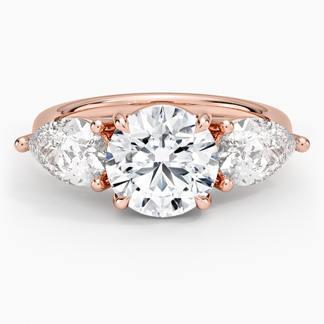 14K Rose Gold Luxe Opera Three Stone Diamond Ring (1 1/3 ct. tw.)