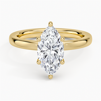 Sydney Perfect Fit Hidden Halo 2mm with 1.5ct Marquise Certified Lab Diamond in 18K Yellow Gold