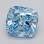 4.02 Ct. Fancy Vivid  Blue Cushion Lab Grown Diamond