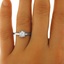 The Danielle Ring, smalltop view on a hand