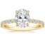 18K Yellow Gold Amelie Half Coverage Diamond Ring, smalltop view