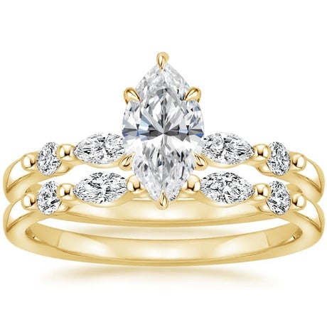 18K Yellow Gold Petite Versailles Diamond Bridal Set (3/8 ct. tw.)