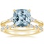 18KY Aquamarine Aria Diamond Ring (1/10 ct. tw.) with Versailles Diamond Ring (3/8 ct. tw.), smalltop view
