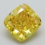 3.19 Ct. Fancy Vivid Yellow Cushion Lab Grown Diamond