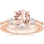 14KR Morganite Cometa Diamond Bridal Set, smalltop view