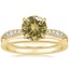 18K Yellow Gold Emmeline Diamond Ring with Petite Comfort Fit Wedding Ring