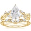 18K Yellow Gold Azalea Twist Diamond Ring with Yvette Diamond Ring