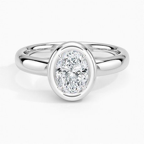 18K White Gold Andrea Bezel Prong Ring