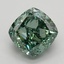 2.81 Ct. Fancy Vivid Green Cushion Lab Grown Diamond