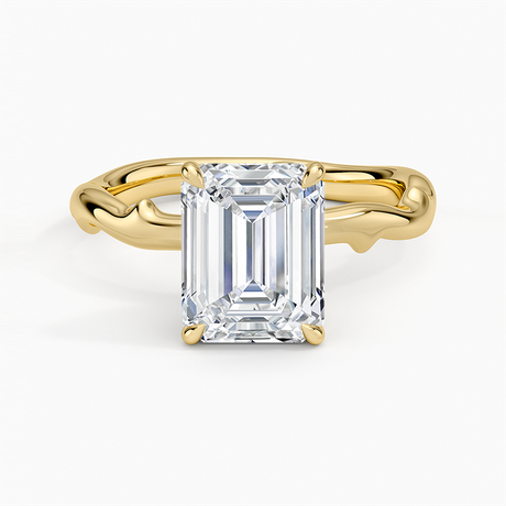 18K Yellow Gold Rose Thorn Solitaire Ring