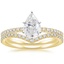 18KY Moissanite Ballad Diamond Ring (1/8 ct. tw.) with Flair Diamond Ring (1/6 ct. tw.), smalltop view