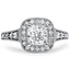 Custom Milgrain Halo with Side Stones
