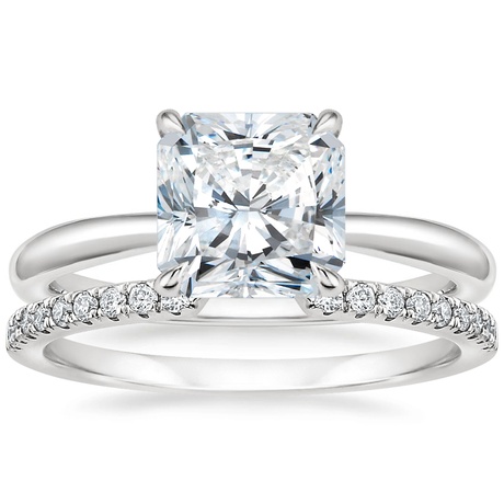 18K White Gold Freesia Ring with Sia Diamond Open Ring