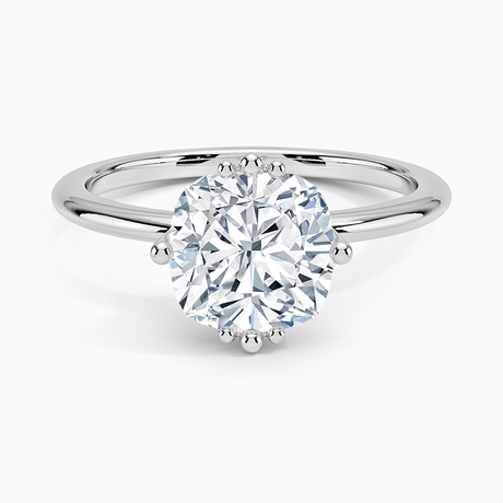 18K White Gold Samara Eight-Prong Solitaire Ring