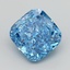 10.01 Ct. Fancy Vivid  Blue Cushion Lab Grown Diamond