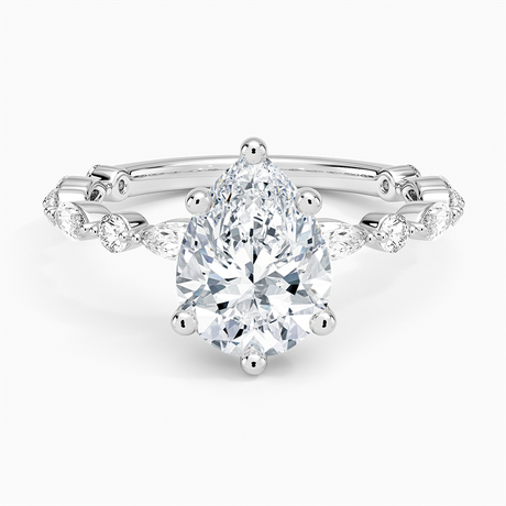 Alternating Marquise and Round Diamond Setting
