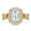 Custom Entwined Floral Halo Diamond Ring