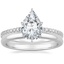 18K White Gold Luxe Viviana Diamond Ring (1/3 ct. tw.) with 2mm Comfort Fit Wedding Ring