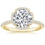 18K Yellow Gold Quadrille Halo Diamond Ring, smalltop view