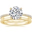 18K Yellow Gold Luxe Everly Diamond Ring (1/3 ct. tw.) with Petite Comfort Fit Wedding Ring