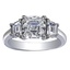 Custom Three Stone Step-cut Diamond Ring