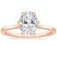 14K Rose Gold Secret Halo Six-Prong Diamond Ring, smalltop view