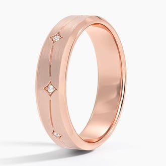 Luxe Cosmos Diamond 5.5mm Wedding Ring in 14K Rose Gold
