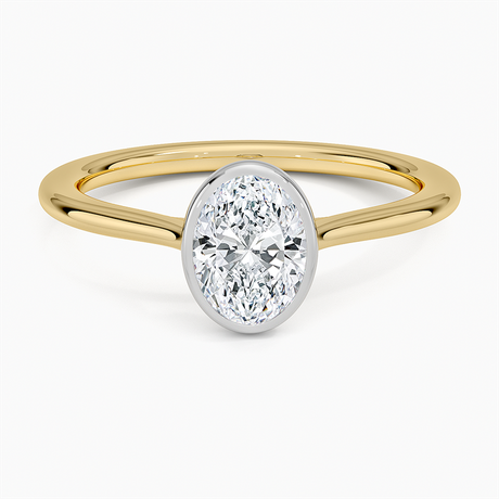 Mixed Metal Petite Luna Bezel Ring