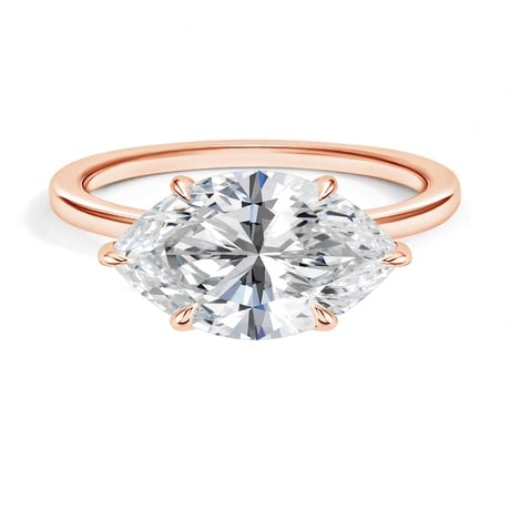 14K Rose Gold Perfect Fit East-West Solitaire Ring