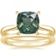 18K Yellow Gold Dawn Diamond Ring with Petite Comfort Fit Wedding Ring