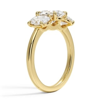 Custom Three Stone Oval Diamond Ring