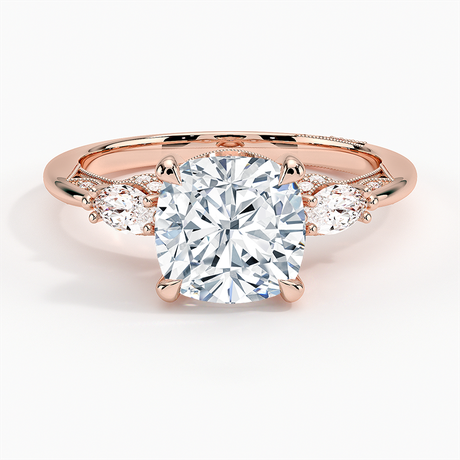 18K Rose Gold Simply Tacori Three Stone Marquise Diamond Ring