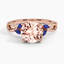 14K Rose Gold Willow Ring With Sapphire Accents, smalltop view