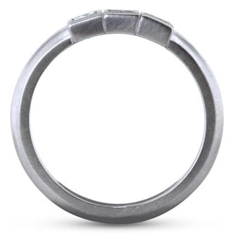 Custom Modern Princess Bezel Wedding Band
