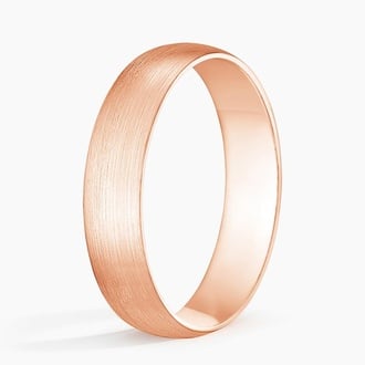 Matte Slim Profile 5mm Wedding Ring in 14K Rose Gold