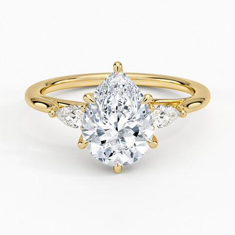 Delilah Three Stone Pear Diamond Ring