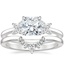 18K White Gold Mariposa Diamond Ring with Lunette Diamond Ring