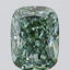 3.03 Ct. Fancy Vivid  Green Cushion Lab Grown Diamond