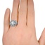 The Herminia Ring, smallzoomed in top view on a hand