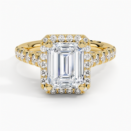 18K Yellow Gold Tacori Petite Crescent Classic Bloom Diamond Ring