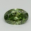 0.66 Ct. Fancy Vivid Green Oval Lab Grown Diamond