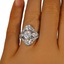 The Florencia Ring, smallzoomed in top view on a hand