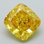 2.60 Ct. Fancy Vivid Yellow Cushion Lab Grown Diamond