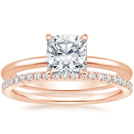 14K Rose Gold Petite Elodie Ring with Luxe Ballad Diamond Ring