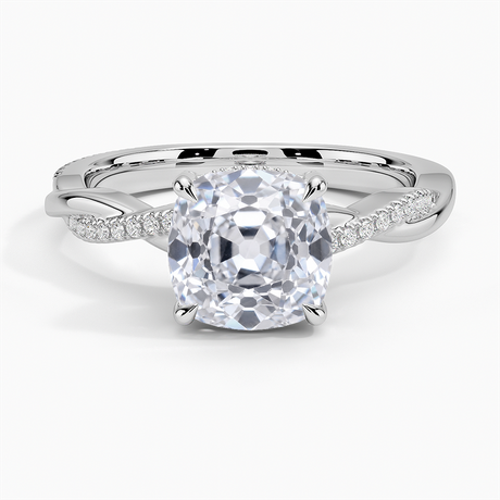 Petite Twisted Vine Hidden Halo Pavé Diamond Ring