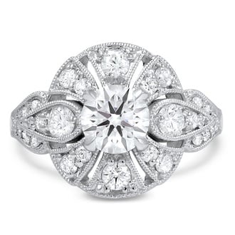 Custom Pierced Halo Diamond Ring