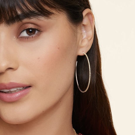Large Diamond Hoop Earrings