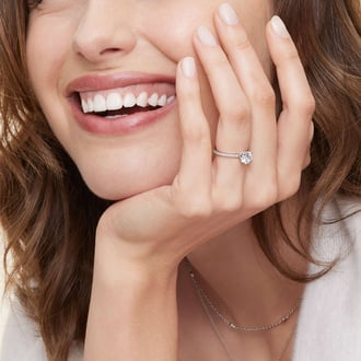 Demi Ring with 2ct Round Lab Diamond Center Stone